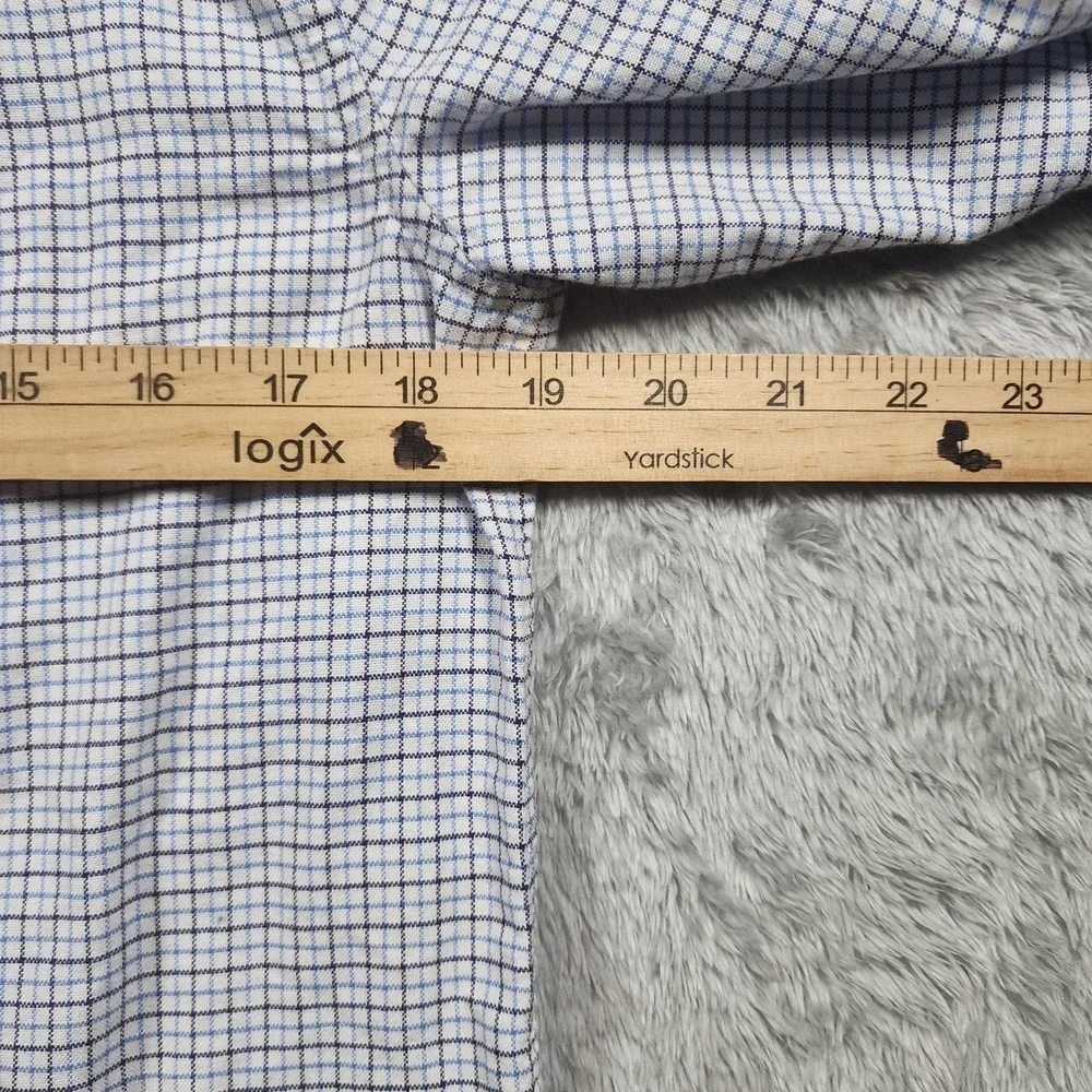 Ralph Lauren Shirt Boy Large 14-16 Blue Check Long Sleeve Button Down Flesh Pony